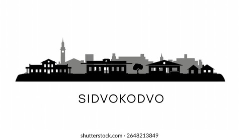 Silhueta Sidvokodvo Skyline com a Suazilândia.