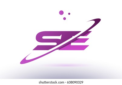 sie s i e  alphabet letter logo combination purple pink creative text dots company vector icon design template