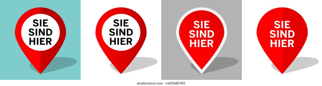 Sie sind hier, You are here in german language