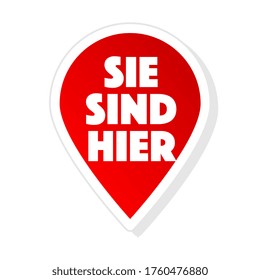 Sie sind hier in deutscher Sprache, Markierungsstandort Symbol