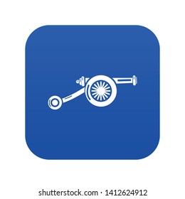 Siege gun icon blue vector isolated on white background