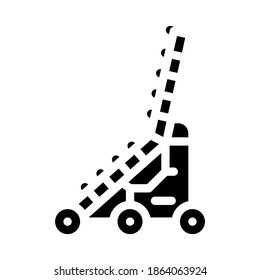 siege ladder glyph icon vector. siege ladder sign. isolated contour symbol black illustration