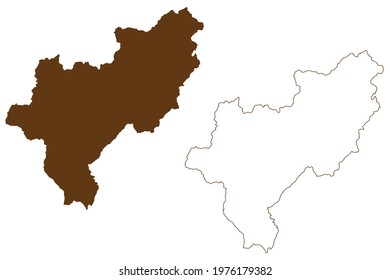 Siegen-Wittgenstein district (Federal Republic of Germany, State of North Rhine-Westphalia, NRW, Arnsberg region) map vector illustration, scribble sketch Siegen Wittgenstein map