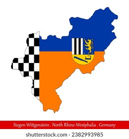 Siegen-Wittgenstein Flag - North Rhine-Westphalia,Germany (EPS)