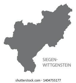 Siegen-Wittgenstein grey county map of North Rhine-Westphalia DE