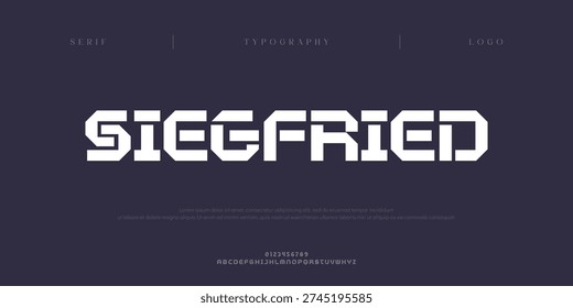 Siegfried, Creative digital abstract modern urban alphabet fonts. Typography sport, simple, technology, fashion, digital, future creative logo font. vector illustration
