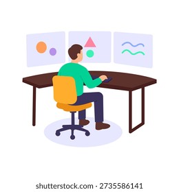 SIEM Dashboard, centralized security event monitoring and visualization, Flat vector character illustration