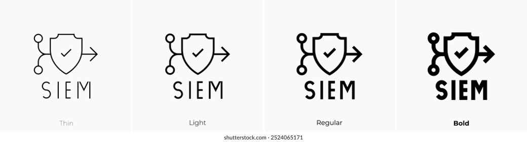 siem icon. Thin, Light Regular And Bold style design isolated on white background