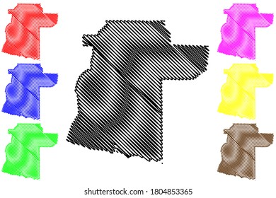 Siem Reap City (Kingdom of Cambodia, Kampuchea) map vector illustration, scribble sketch City of Siem Reap map