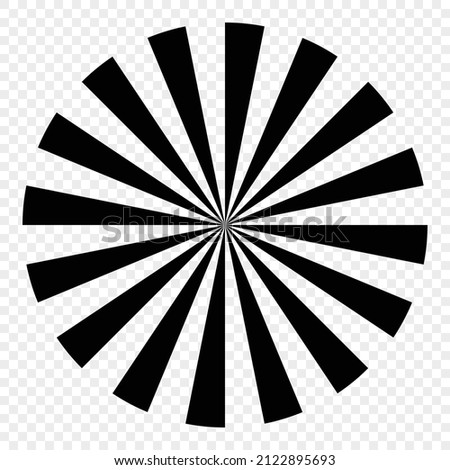 Siemens star with 128 spokes. Eye test chart. Vector visual acuity. 