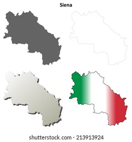 Siena blank detailed outline map set - vector version