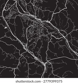 Siena Italy Vector Map, Detailed City Street Map Black and White Minimalist Line Art