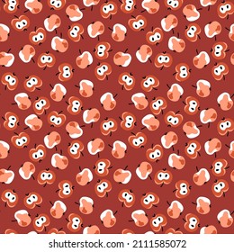 Sienna apples fruit seamless pattern vector