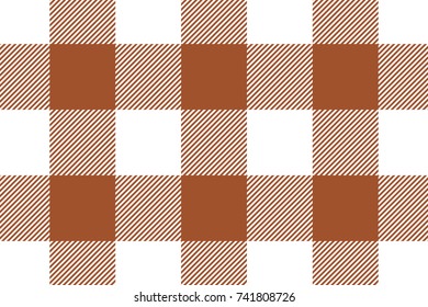 Sienna Gingham pattern. Texture from rhombus/squares for - plaid, tablecloths, clothes, shirts, dresses, paper, bedding, blankets, quilts and other textile products. Vector illustration.