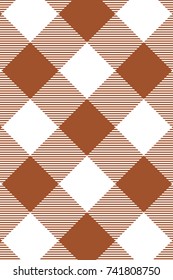Sienna Gingham pattern. Texture from rhombus/squares for - plaid, tablecloths, clothes, shirts, dresses, paper, bedding, blankets, quilts and other textile products. Vector illustration.