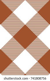 Sienna Gingham pattern. Texture from rhombus/squares for - plaid, tablecloths, clothes, shirts, dresses, paper, bedding, blankets, quilts and other textile products. Vector illustration.