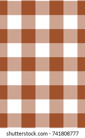 Sienna Gingham pattern. Texture from rhombus/squares for - plaid, tablecloths, clothes, shirts, dresses, paper, bedding, blankets, quilts and other textile products. Vector illustration.