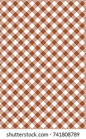Sienna Gingham pattern. Texture from rhombus/squares for - plaid, tablecloths, clothes, shirts, dresses, paper, bedding, blankets, quilts and other textile products. Vector illustration.