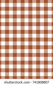 Sienna Gingham pattern. Texture from rhombus/squares for - plaid, tablecloths, clothes, shirts, dresses, paper, bedding, blankets, quilts and other textile products. Vector illustration.