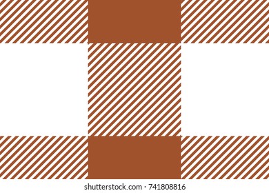 Sienna Gingham pattern. Texture from rhombus/squares for - plaid, tablecloths, clothes, shirts, dresses, paper, bedding, blankets, quilts and other textile products. Vector illustration.