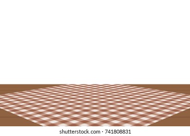 Sienna Gingham pattern. Texture from rhombus/squares for - plaid, tablecloths, clothes, shirts, dresses, paper, bedding, blankets, quilts and other textile products. Vector illustration.
