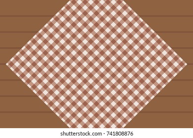 Sienna Gingham pattern. Texture from rhombus/squares for - plaid, tablecloths, clothes, shirts, dresses, paper, bedding, blankets, quilts and other textile products. Vector illustration.