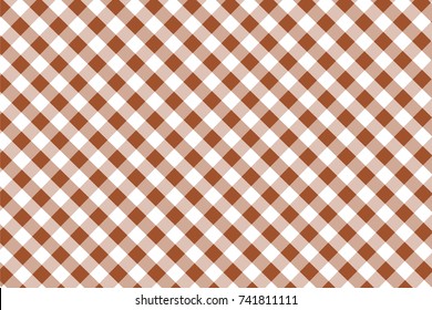 Sienna Gingham pattern. Texture from rhombus/squares for - plaid, tablecloths, clothes, shirts, dresses, paper, bedding, blankets, quilts and other textile products. Vector illustration.