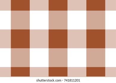 Sienna Gingham pattern. Texture from rhombus/squares for - plaid, tablecloths, clothes, shirts, dresses, paper, bedding, blankets, quilts and other textile products. Vector illustration.