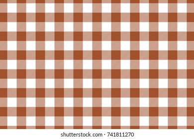 Sienna Gingham pattern. Texture from rhombus/squares for - plaid, tablecloths, clothes, shirts, dresses, paper, bedding, blankets, quilts and other textile products. Vector illustration.