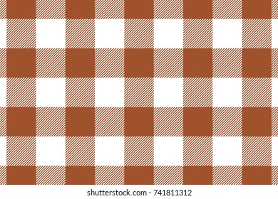 Sienna Gingham pattern. Texture from rhombus/squares for - plaid, tablecloths, clothes, shirts, dresses, paper, bedding, blankets, quilts and other textile products. Vector illustration.