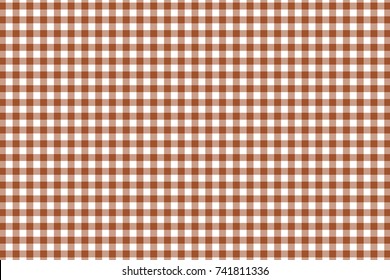 Sienna Gingham pattern. Texture from rhombus/squares for - plaid, tablecloths, clothes, shirts, dresses, paper, bedding, blankets, quilts and other textile products. Vector illustration.