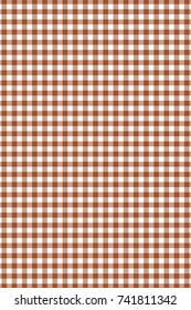 Sienna Gingham pattern. Texture from rhombus/squares for - plaid, tablecloths, clothes, shirts, dresses, paper, bedding, blankets, quilts and other textile products. Vector illustration.