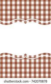Sienna Gingham pattern. Texture from rhombus/squares for - plaid, tablecloths, clothes, shirts, dresses, paper, bedding, blankets, quilts and other textile products. Vector illustration.