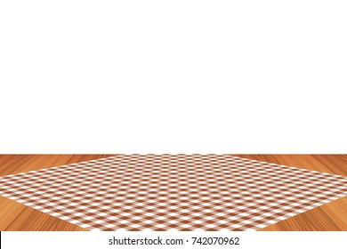 Sienna Gingham pattern. Texture from rhombus/squares for - plaid, tablecloths, clothes, shirts, dresses, paper, bedding, blankets, quilts and other textile products. Vector illustration.