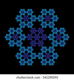 Sierpinski Hexagon Center Fourth Iteration Fractal Stock Vector ...