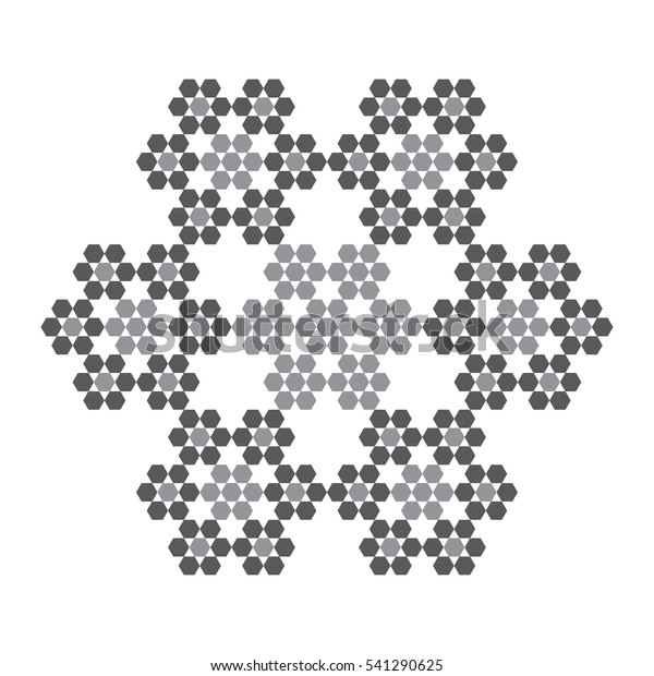 Sierpinski Hexagon Center Third Iteration Fractal Stock Vector (Royalty ...