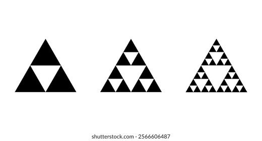 Sierpinski triangle evolution in mathematics.