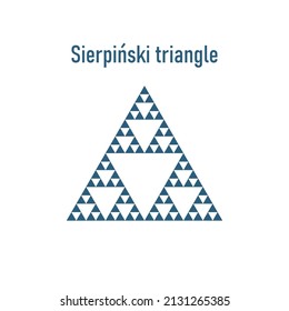 Sierpinski triangle. Mathematical geometric endless fractal. Vector