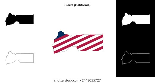 Sierra County (California) outline map set