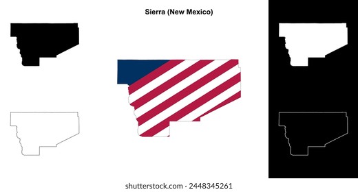 Sierra County (New Mexico) outline map set