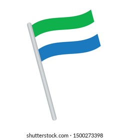Sierra   flag on a pole. Simple vector Sierra  flag