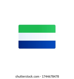 sierra-Flag-Vektor. Landesflagge im weißen Hintergrund isoliert
