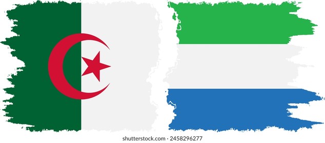 Sierra Leone und Algerien Grunge Flaggen Verbindung, Vektorgrafik