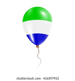 Sierra Leone balloon with flag. Bright Air Ballon in the Country National Colors. Country Flag Rubber Balloon. Vector Illustration.