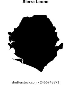 Sierra Leone blank outline map design