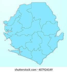 Sierra Leone blue map on degraded background vector
