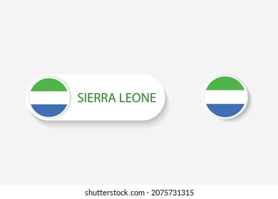 Sierra Leone Button Fahne in Illustration von oval geformt mit Wort von Sierra Leone. Und Knopfflagge Sierra Leone. 