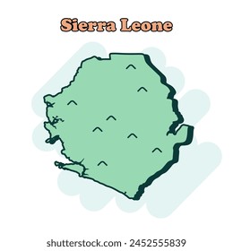 Sierra Leone Cartoon farbige Karte Symbol in Comic-Stil. Piktogramm zur Darstellung von Country.