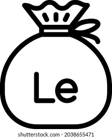 Sierra Leone cash bag vector illustration . Editable stoke.