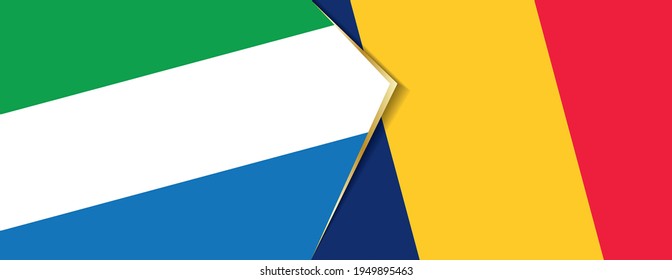 Sierra Leone and Chad flags, two vector flags symbol of relationship or confrontation.
